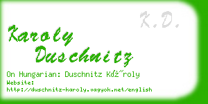 karoly duschnitz business card